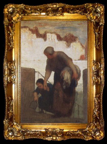 framed  Honore  Daumier The Washer woman, ta009-2